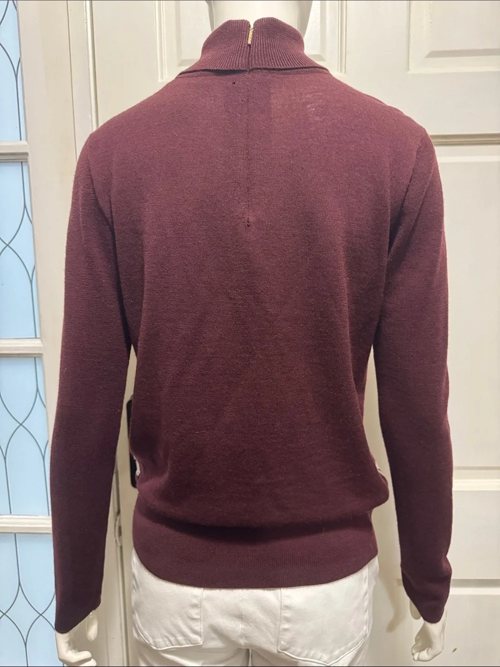 Tory Burch Red Floral Turtleneck Pullover Size Small